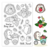 Globleland Hedgehog, Strawberry Clear Silicone Stamp Seal for Card Making Decoration and DIY Scrapbooking