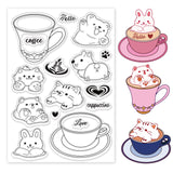 Coffee, Latte, Animals Clear Silicone Stamp Seal for Card Making Decoration and DIY Scrapbooking