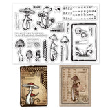Globleland Mushroom, Month Date Table Border Clear Silicone Stamp Seal for Card Making Decoration and DIY Scrapbooking
