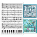 Globleland Music Notes, Music Song, Music Score, Music Notes Background, Melody Music Clear Silicone Stamp Seal for Card Making Decoration and DIY Scrapbooking