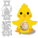 Globleland Egg Carton, Bunny, Chick, Easter Carbon Steel Cutting Dies Stencils, for DIY Scrapbooking/Photo Album, Decorative Embossing DIY Paper Card