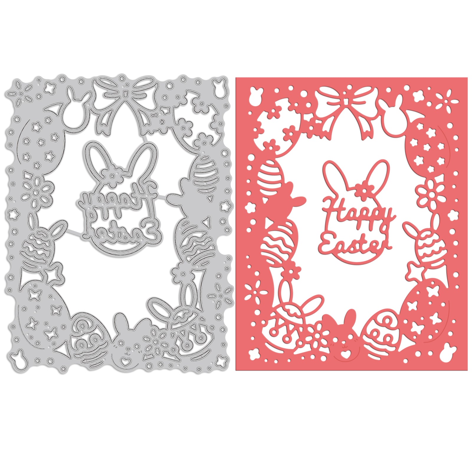 Globleland Easter Box, Eggs, Rabbit Carbon Steel Cutting Dies Stencils, for DIY Scrapbooking/Photo Album, Decorative Embossing DIY Paper Card