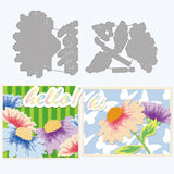 Globleland Small Daisies, Leaves, Cross Stitch Carbon Steel Cutting Dies Stencils, for DIY Scrapbooking/Photo Album, Decorative Embossing DIY Paper Card
