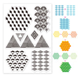 Background, Geometric Pattern, Repeating Collage Clear Silicone Stamp Seal for Card Making Decoration and DIY Scrapbooking
