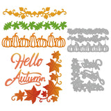 Globleland Autumn Theme Carbon Steel Cutting Dies Stencils, for DIY Scrapbooking, Photo Album, Decorative Embossing Paper Card, Stainless Steel Color, Pumpkin Pattern, Leaf Pattern, 84~102x59~96x0.8mm, 2pcs/set