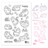Globleland Cat and Word Clear Silicone Stamp Seal for Card Making Decoration and DIY Scrapbooking