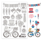 Globleland Independence Day, Celebrate, Fireworks, Badge, Banner Clear Stamps Silicone Stamp Seal for Card Making Decoration and DIY Scrapbooking