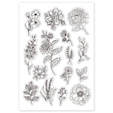 GLOBLELAND TPR Stamps, with Acrylic Board, for Imprinting Metal, Plastic, Wood, Leather, Mixed Patterns, Leaf Pattern, 6-1/4x4-3/8 inches(16x11cm)