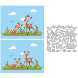 Globleland Deer, Fawn, Grass, White Clouds, Mushrooms, Butterflies Carbon Steel Cutting Dies Stencils, for DIY Scrapbooking/Photo Album, Decorative Embossing DIY Paper Card