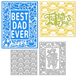 Globleland Father's Day Border, Background Carbon Steel Cutting Dies Stencils, for DIY Scrapbooking/Photo Album, Decorative Embossing DIY Paper Card