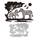 Globleland Zebra, Grassland Carbon Steel Cutting Dies Stencils, for DIY Scrapbooking/Photo Album, Decorative Embossing DIY Paper Card