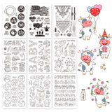 Globleland Spring Coffee Art, Military Heroes, Cute Monkeys, Summer Corners Clear Silicone Stamp Seal for Card Making Decoration and DIY Scrapbooking