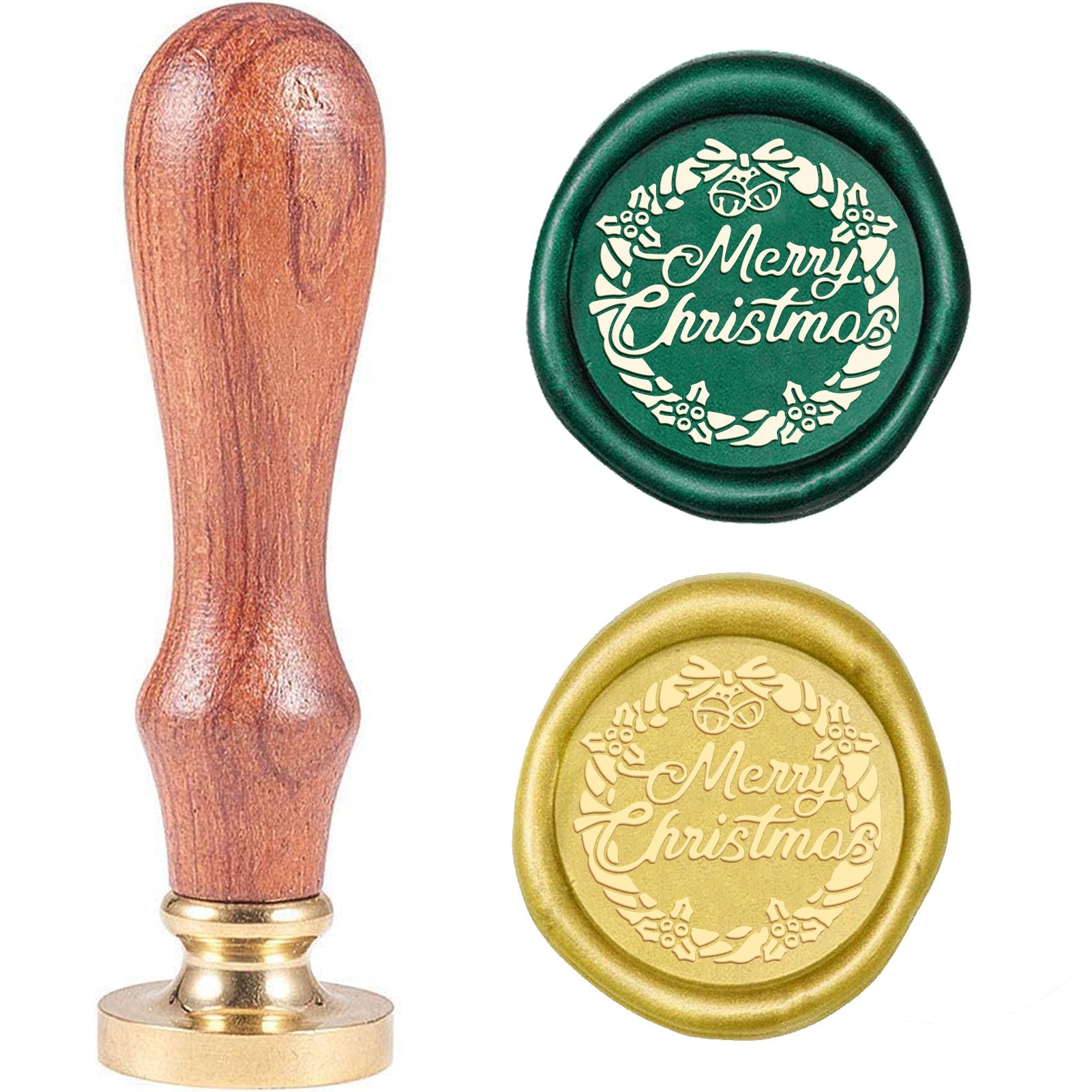 Christmas Circle Wood Handle Wax Seal Stamp