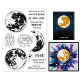 Globleland Moon Plant Flower Background Greetings Clear Silicone Stamp Seal for Card Making Decoration and DIY Scrapbooking