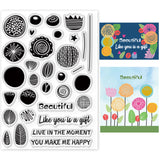 Globleland Simple Flowers Stamps Silicone Stamp Seal for Card Making Decoration and DIY Scrapbooking