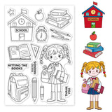 Globleland Study, Back to School, School, Reading, Students Clear Silicone Stamp Seal for Card Making Decoration and DIY Scrapbooking