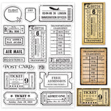 Globleland Travel Stamps, Air Tickets, Train Tickets Stamp Clear Silicone Stamp Seal for Card Making Decoration and DIY Scrapbooking