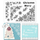 Globleland Snowflake Corner, Christmas Clear Silicone Stamp Seal for Card Making Decoration and DIY Scrapbooking