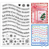Globleland Blessing Word, Snowflake Pattern Stamps Silicone Stamp Seal for Card Making Decoration and DIY Scrapbooking