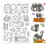 Globleland Skunk Clear Stamps Silicone Stamp Seal for Card Making Decoration and DIY Scrapbooking