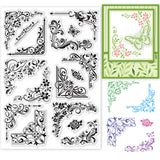 Globleland Flower, Butterfly Corner Clear Silicone Stamp Seal for Card Making Decoration and DIY Scrapbooking