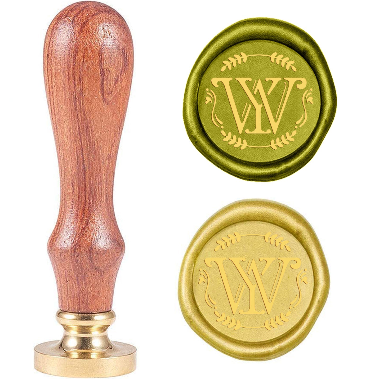 Monogram WY Wood Handle Wax Seal Stamp