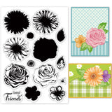 Globleland Daisy Rose Hibiscus Clear Silicone Stamp Seal for Card Making Decoration and DIY Scrapbooking