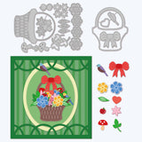 Globleland Flowers, Baskets, Bows, Birds, Apples, Mushrooms Carbon Steel Cutting Dies Stencils, for DIY Scrapbooking/Photo Album, Decorative Embossing DIY Paper Card