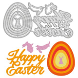 Globleland Easter, Eggs, Rabbit Carbon Steel Cutting Dies Stencils, for DIY Scrapbooking/Photo Album, Decorative Embossing DIY Paper Card