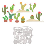 Globleland Cactus, Potted Plant, Desert, Flower, Leaves Carbon Steel Cutting Dies Stencils, for DIY Scrapbooking/Photo Album, Decorative Embossing DIY Paper Card