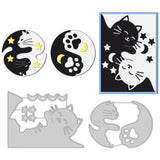 Globleland Yin Yang Carbon Steel Cutting Dies Stencils, for DIY Scrapbooking, Photo Album, Decorative Embossing Paper Card, Stainless Steel Color, Cat Pattern, 67~112x80~94x0.8mm, 2pcs/set
