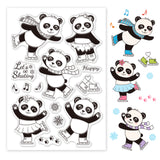 Globleland Animal, Bear, Panda, Movement, Snowflake, Blessing Clear Stamps Silicone Stamp Seal for Card Making Decoration and DIY Scrapbooking