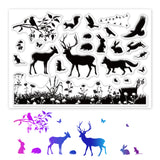 Globleland Meadow, Landscape, Deer, Rabbit, Wolf, Eagle, Bird, Rat, Insect Clear Silicone Stamp Seal for Card Making Decoration and DIY Scrapbooking