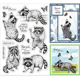Globleland Raccoon Clear Stamps Silicone Stamp Seal for Card Making Decoration and DIY Scrapbooking