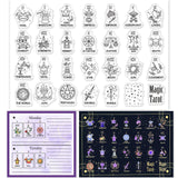 Globleland Tarot, Fantasy, Mystic, Magic, Tarot Diary Silhouette Stamp Clear Silicone Stamp Seal for Card Making Decoration and DIY Scrapbooking