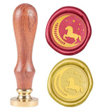 Horse with Moon Wood Handle Wax Seal Stamp
