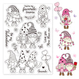 Gnome Elf, Valentine, Love Gnomes, Roses Clear Silicone Stamp Seal for Card Making Decoration and DIY Scrapbooking