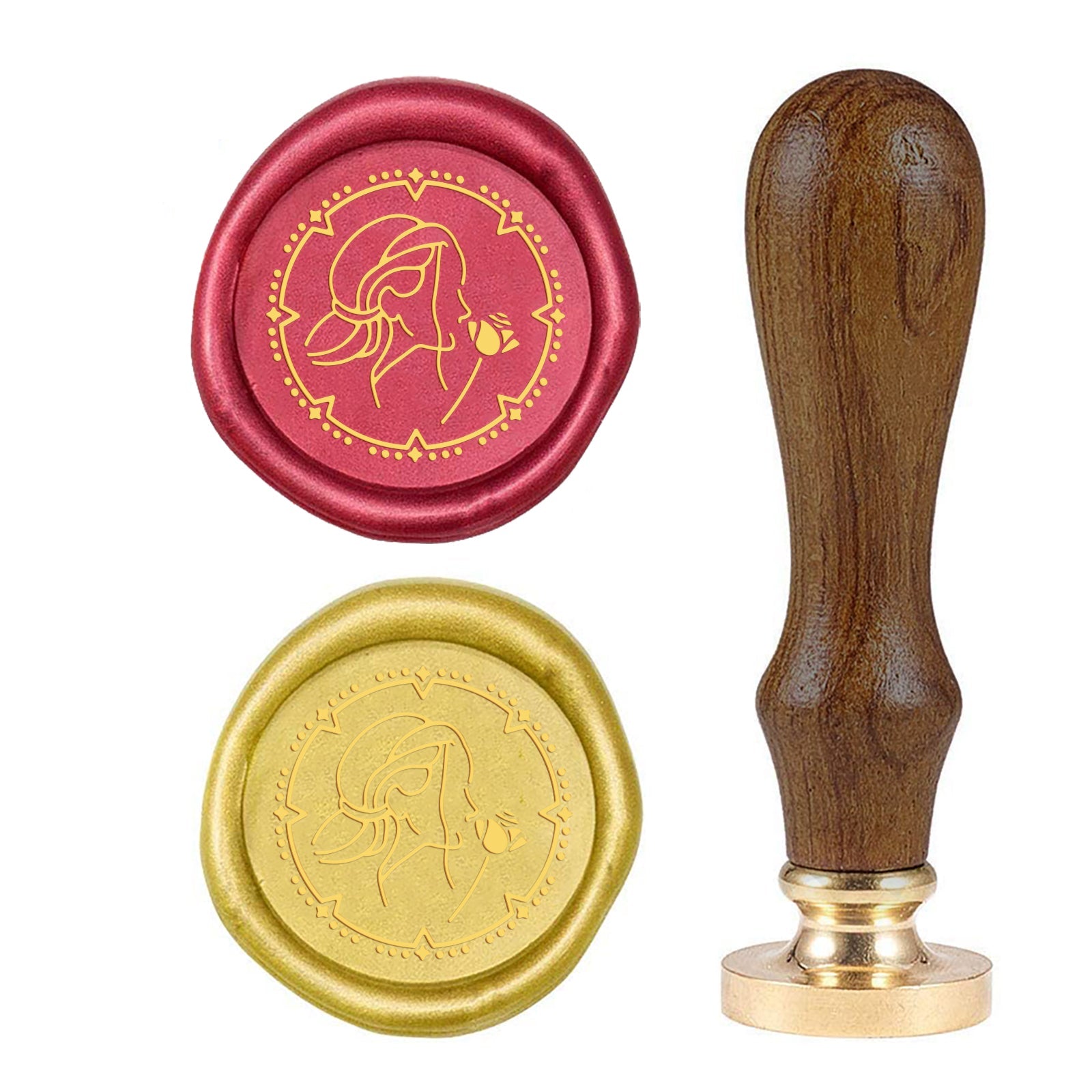 Queen of Roses Wood Handle Wax Seal Stamp