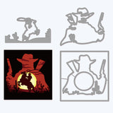 Globleland Cowboy, Cowboy Box Carbon Steel Cutting Dies Stencils, for DIY Scrapbooking/Photo Album, Decorative Embossing DIY Paper Card