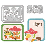 Globleland Mushroom Animal Carbon Steel Cutting Dies Stencils, for DIY Scrapbooking/Photo Album, Decorative Embossing DIY Paper Card