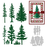 Globleland 8 Pcs Pine Tree, Christmas Tree Carbon Steel Cutting Dies Stencils, for DIY Scrapbooking/Photo Album, Decorative Embossing DIY Paper Card