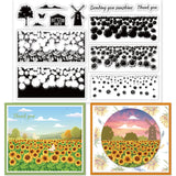 Globleland Sunflower Field Clear Silicone Stamp Seal for Card Making Decoration and DIY Scrapbooking