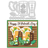 Globleland St Patrick's Day, Beer, Clover Carbon Steel Cutting Dies Stencils, for DIY Scrapbooking/Photo Album, Decorative Embossing DIY Paper Card