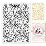 Globleland Flowers Background Clear Silicone Stamp Seal for Card Making Decoration and DIY Scrapbooking