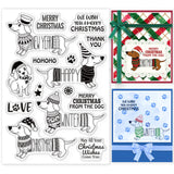 Globleland Christmas Dog, Greeting, Dachshund Dog Clear Stamps Silicone Stamp Seal for Card Making Decoration and DIY Scrapbooking