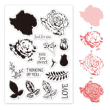 Globleland Layered Roses Clear Silicone Stamp Seal for Card Making Decoration and DIY Scrapbooking
