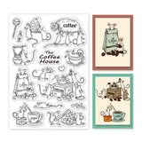 Globleland Mouse and Coffee Clear Silicone Stamp Seal for Card Making Decoration and DIY Scrapbooking
