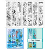 Globleland Ocean Vintage Seashell Seahorse Turtle Coral Clear Silicone Stamp Seal for Card Making Decoration and DIY Scrapbooking