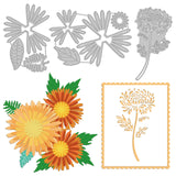 Globleland Chrysanthemum Flower Carbon Steel Cutting Dies Stencils, for DIY Scrapbooking/Photo Album, Decorative Embossing DIY Paper Card