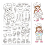 Globleland Prepare Cook, Utensils, Kitchenware, Love the Kitchen Clear Silicone Stamp Seal for Card Making Decoration and DIY Scrapbooking